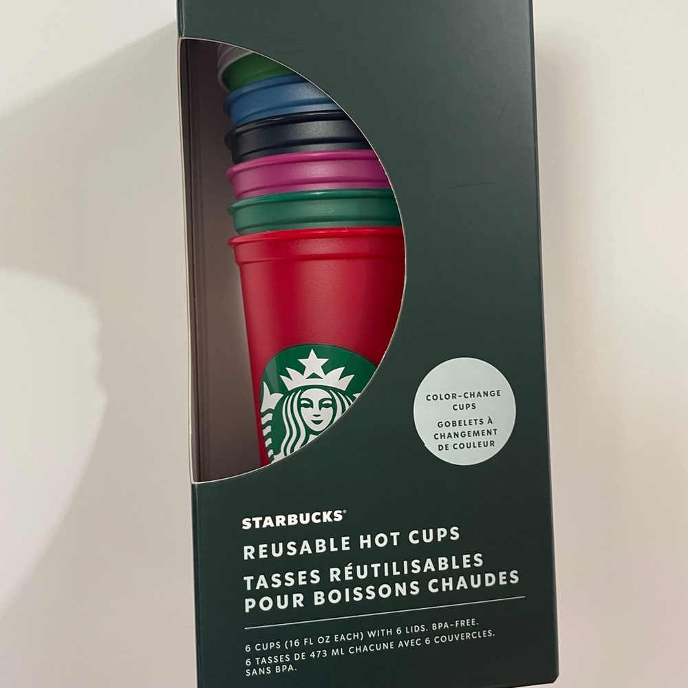 Starbucks reusable color changing hot cup set Holiday 2021